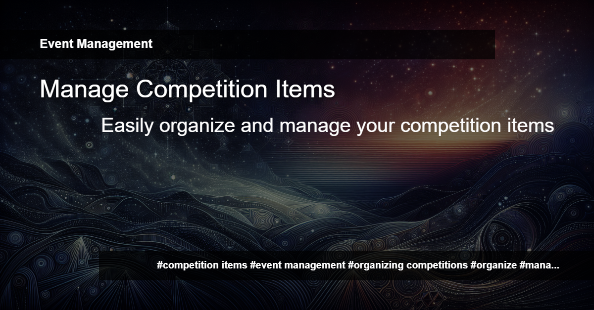 Manage Competition Items - Etalenter