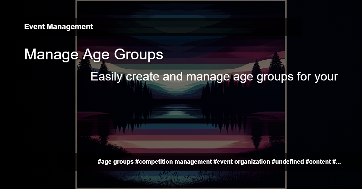 Manage Age Groups