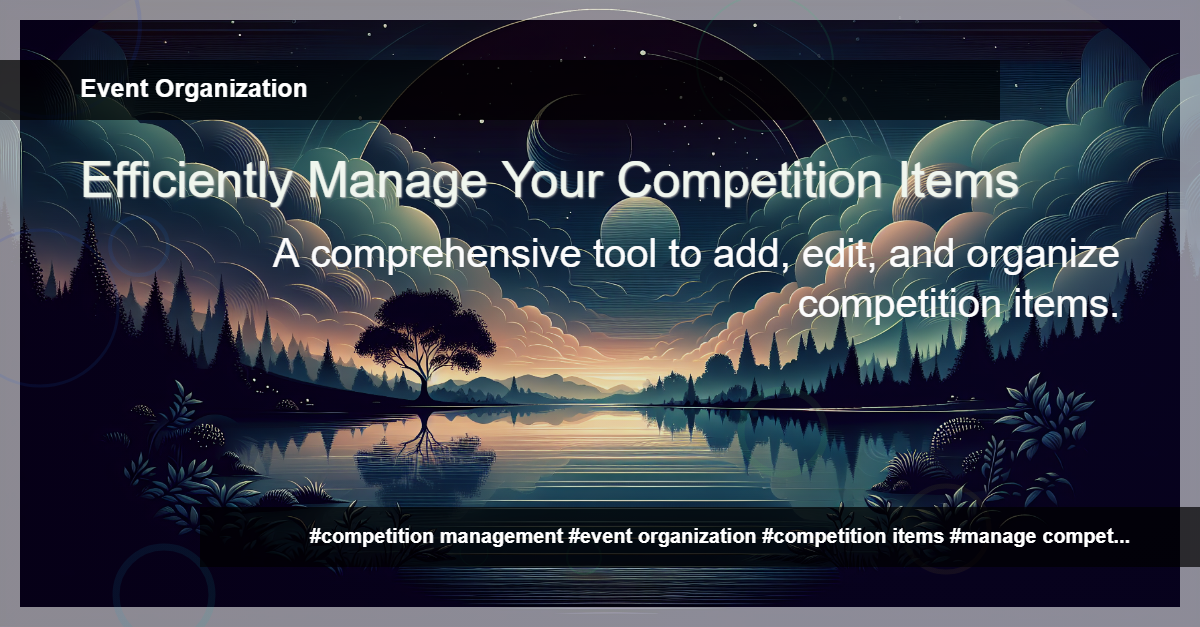 Manage Competition Items