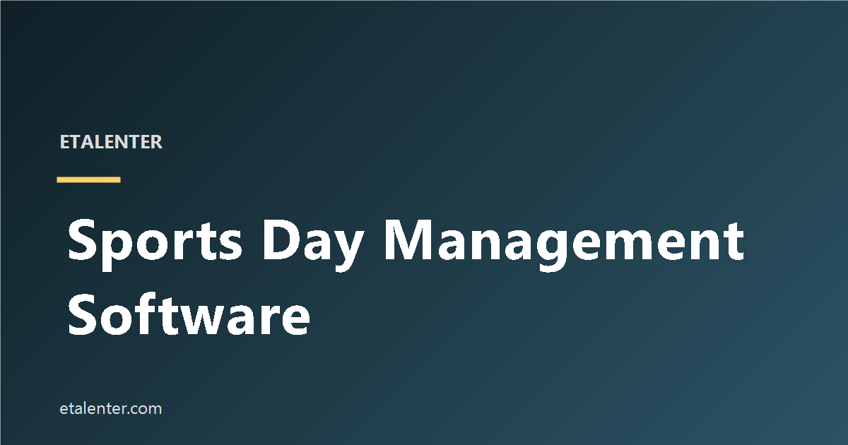 Sports Day Management Software